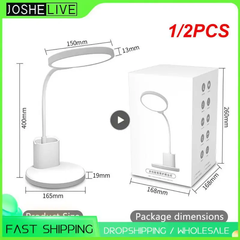 

1/2PCS lampe de bureau led Eyes Protection Touch Dimmable led table lamp Dormitory Bedroom Reading USB Rechargable Desk Lamp