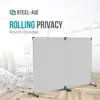 Steel-AID 100-inch Rolling Privacy Room Divider - Freestanding Office Wall Partition with Non See-Through Blackout Screen - Stur 2