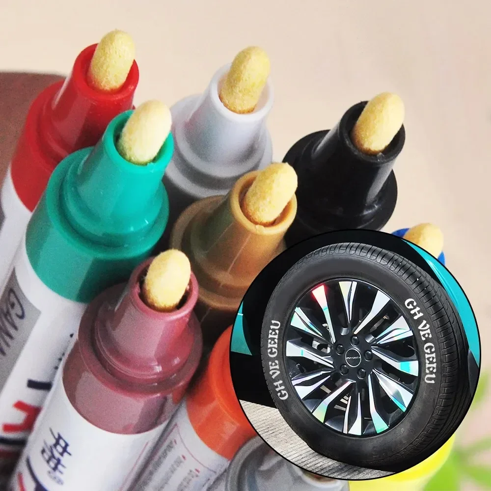 Permanent marker Paint Cleaner Car Wheel Tire Oily Painting Pen Auto Rubber Tyre Polishes Metal Graffiti Touch Scratch Wet Wax