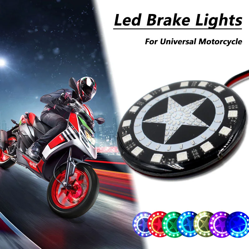 

Hot Sale 12V Universal Led Motorcycle Brake Lights For Modified Auto 5W Multi-Function Lamp Daytime Signal Running Light