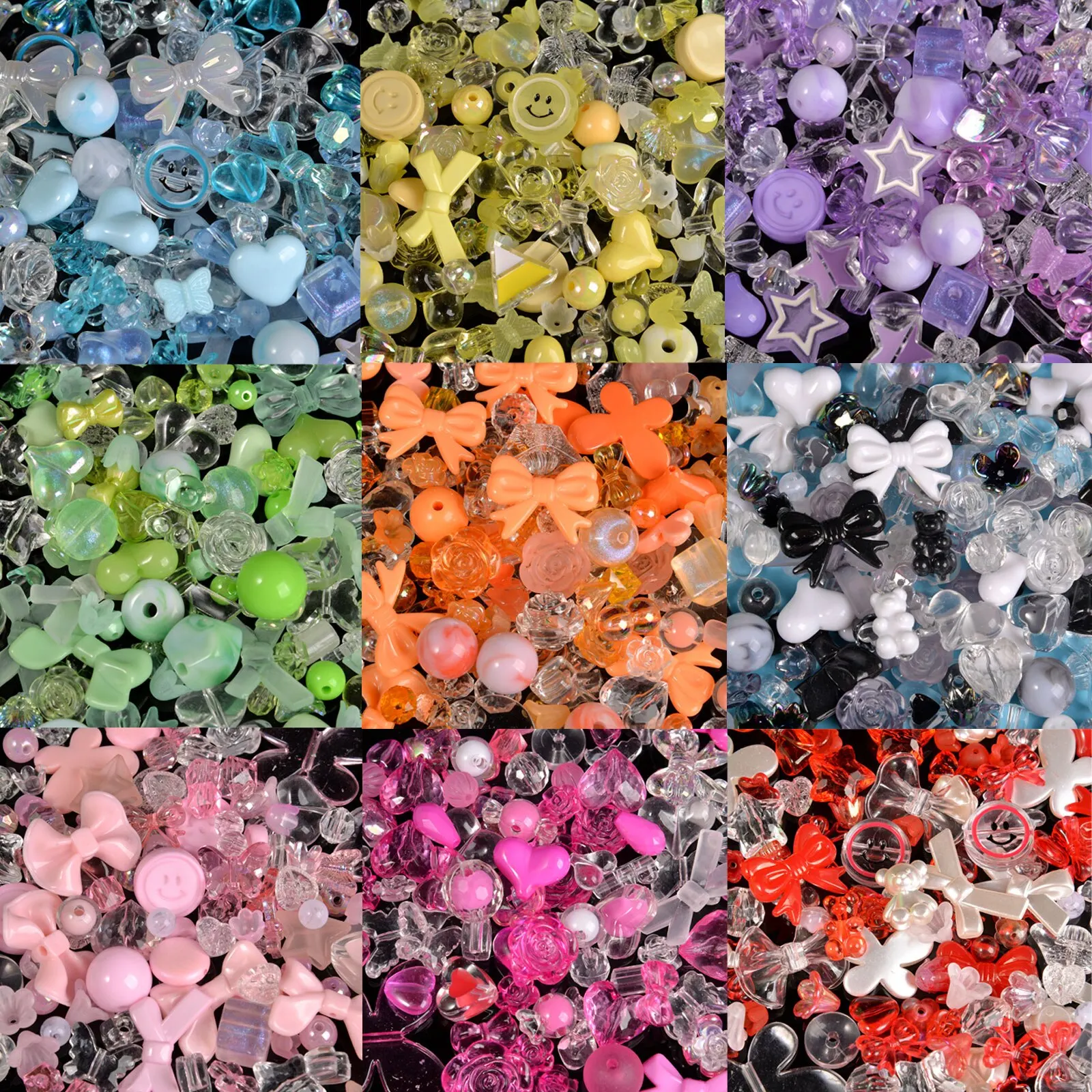 Mixing Style Acrylic Beads For DIY Handmade Bracelet Jewelry Making Phone Chain Accessories 1bag