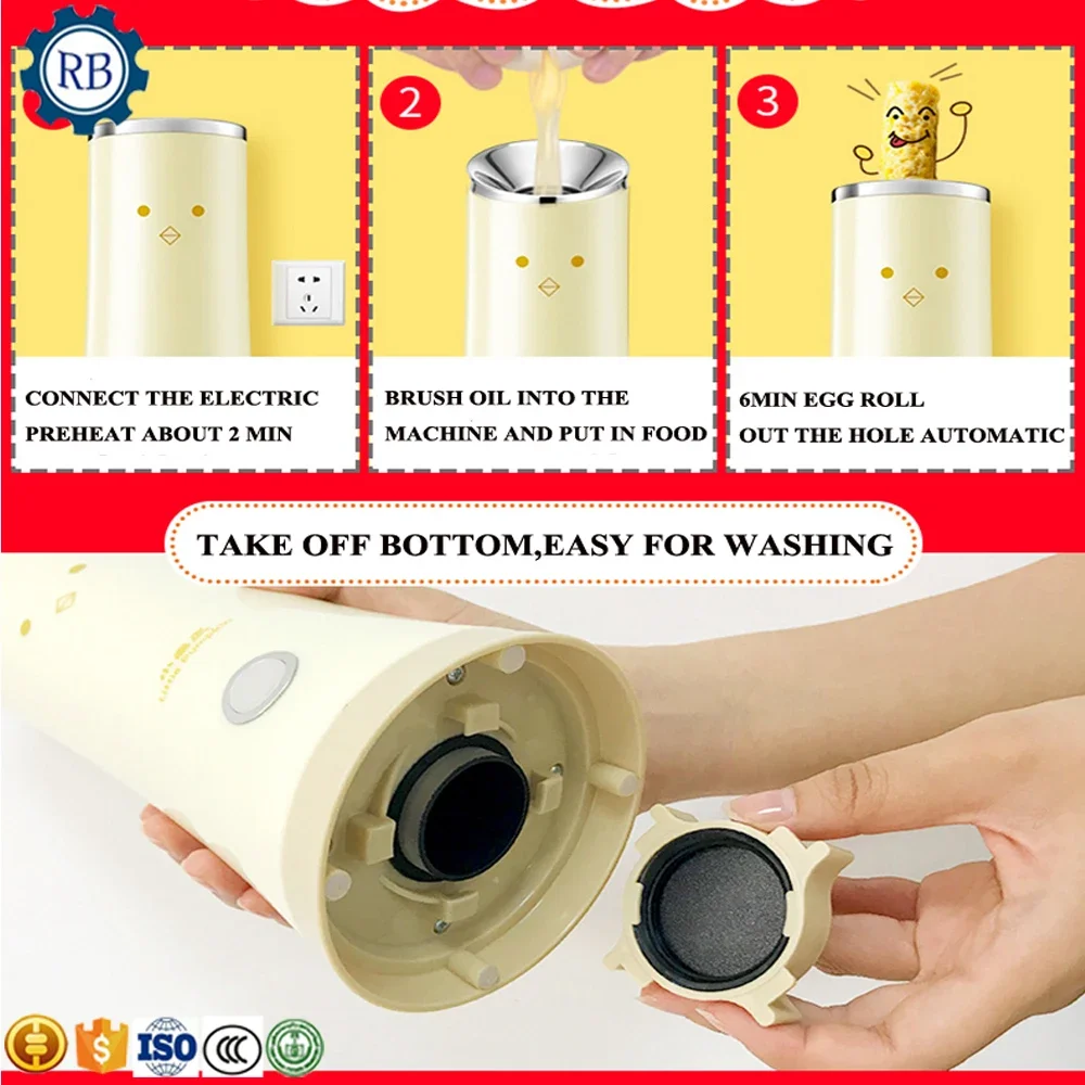 yellow Color Household Electric Automatic Egg Roll Maker Egg Cup Omelette Master Sausage Machine DIY Breakfast Maker