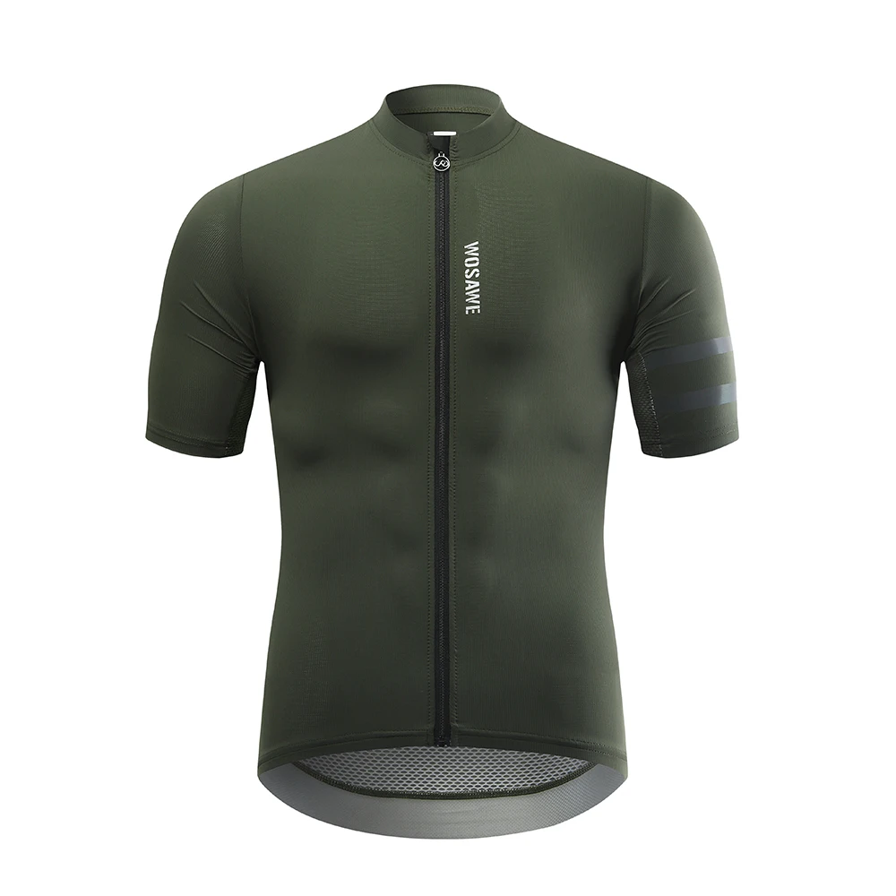 thumbnail image 1 of WOSAWE - Maillot de ciclismo para hombre, manga corta, para verano y otoño, para ciclismo de montaña, de enduro, con cremallera completa, transpirable, para ciclismo de carretera, 1 of 5
