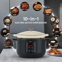 10-in-1 Slow Cooker 6 qt White, Electric Dutch Oven, Slow Cook, Braise Pot, Sear/Sauté, Enameled Cast Iron with Self-Bastin 2