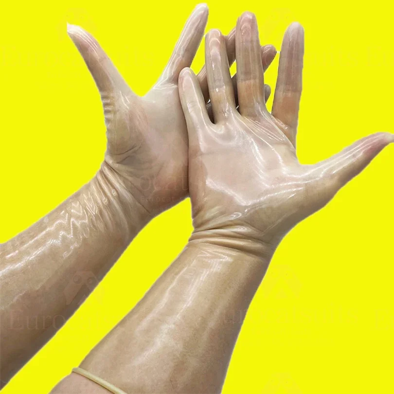Latex Lingerie Mens Bondage Lingerie Men Latex Gloves Rubber Socks Sexy Black Short Gloves Adult Unisex Seamless Chlorine One-time Molding Fetish Wear