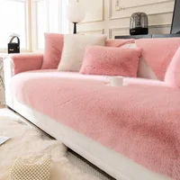 Rabbit Velvet Sofa Cover Three-Dimensional Thickened Warm Living Room Sofa Cushion Non-Slip Massage Plush Sofa Back Cushion 1