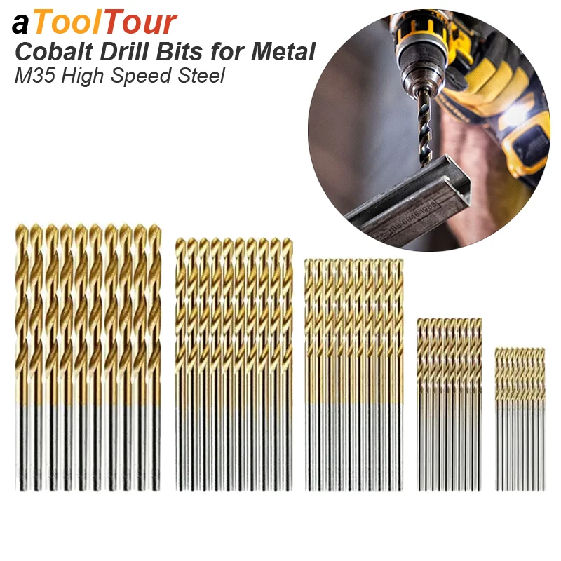 

Cobalt Twist Drill Bit Set For Metal Cobalt M35 High Speed Steel Hard Stainless Steel Cast Iron Wood Hole Cutter Round Shank