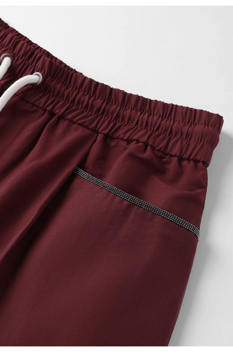 KX7523315 Damen-Hose aus Baumwollmischung mit weitem Bein und Kordelzug, elastischer Taille, Seitentaschen, Herbsthose – Detail 15