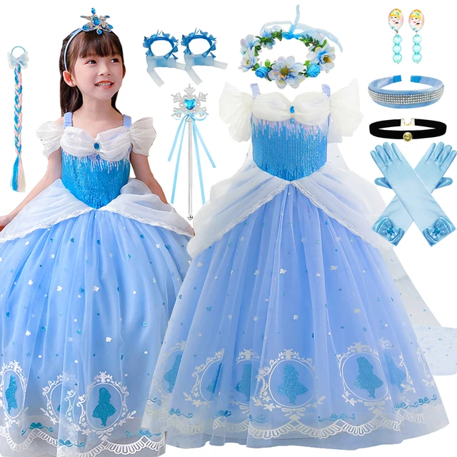 Festa de aniversário vestidos de bola princesa traje menina cinderela  vestido crianças - AliExpress