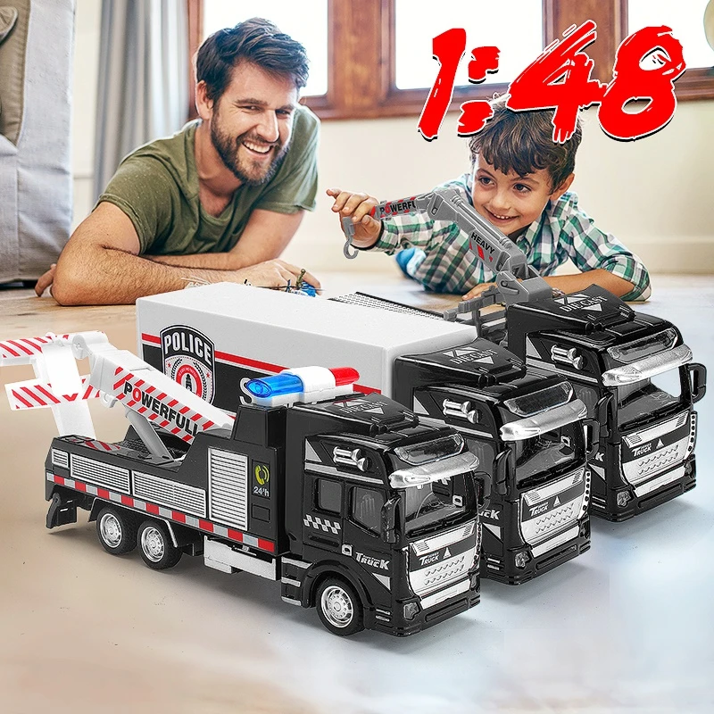 

New Car Toy 1:48 Pull Back Inertial Alloy Metal Car Model Transporter Truck Trailer Toy Vehicle Educational Toys Boy Kids Gift