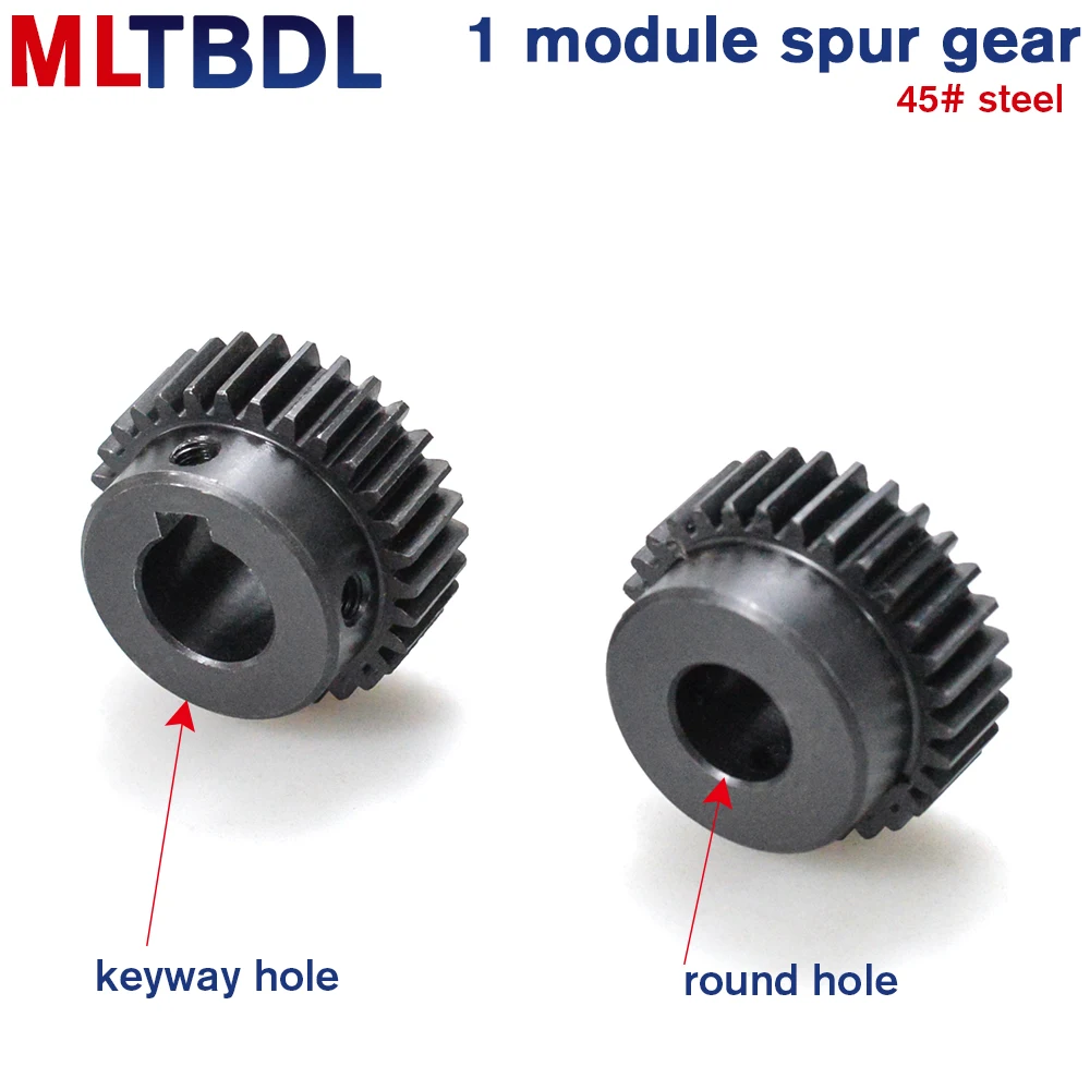 1 piece 1M20T spur gear hole 4/5/6.35/7/8/10/12/12.7 mm motor gear 45# carbon steel material high quality metal for motor