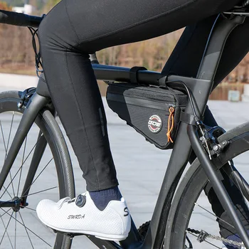 1 pz, borsa da bicicletta borsa a triangolo borsa impermeabile, capacità 1L Mountain Bike borsa a tubo superiore per bicicletta borsa a trave anteriore, borsa a trave, attrezzatura da ciclismo, borsa per attrezzi borsa da ciclismo