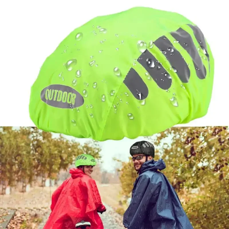Waterproof Bicycle Helmet Rain Cover High Visibility Reflective Safety