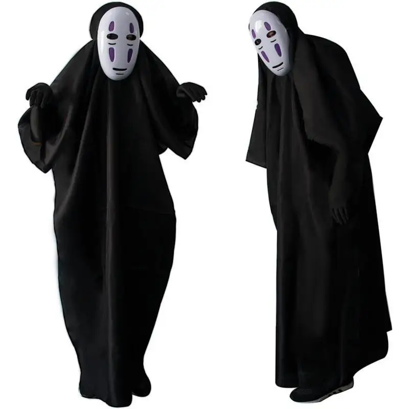 

Color Cosplayer Halloween Anime Spirited Away Cosplay No Face Man Costume Cute Ghostly Party Costume for Adult Role Play Wear