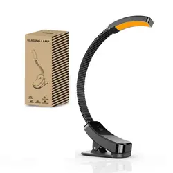 Rechargeable Eye - Friendly Amber LED Book Light with Stepless Dimming - USB Plug (Amber Light)