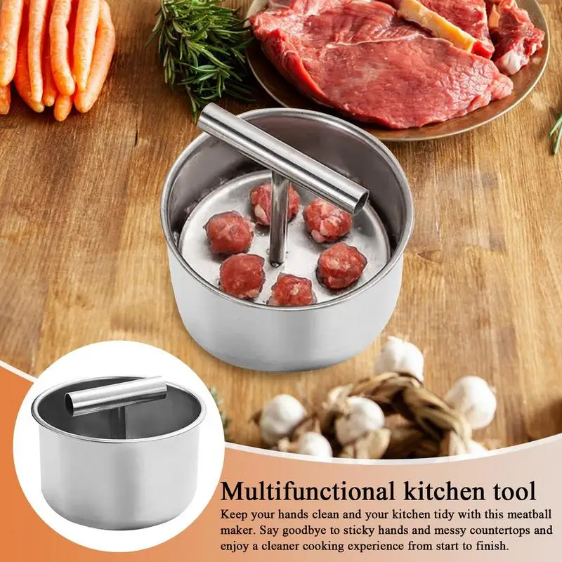 6/12 Holes Household Press Meatball Maker Kitchen Stainless Steel Hand-pressed Multi-functional Meatball Shrimp Slide Mold,meatball maker