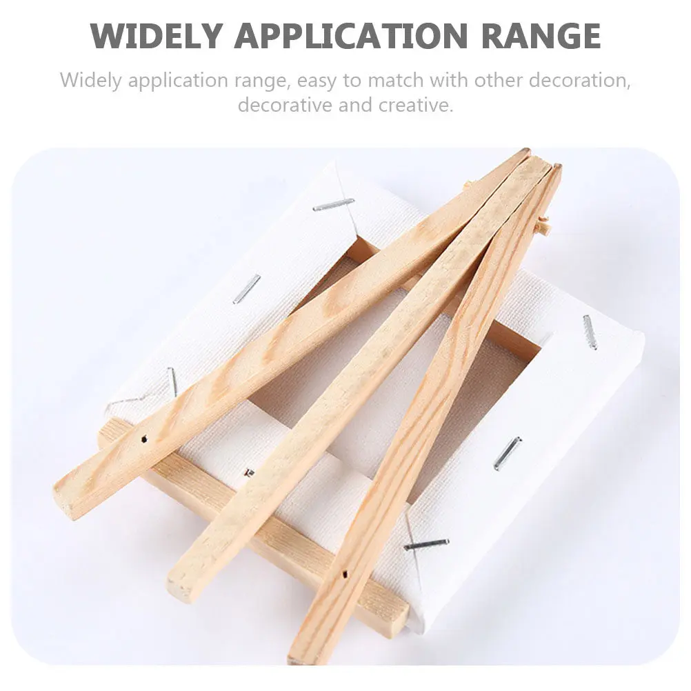 미니 장식을위한 3Pcs 작은 이젤 사랑스러운 나무 삼각형 그림 랙 데스크탑 장식 DIY 공예 액세서리