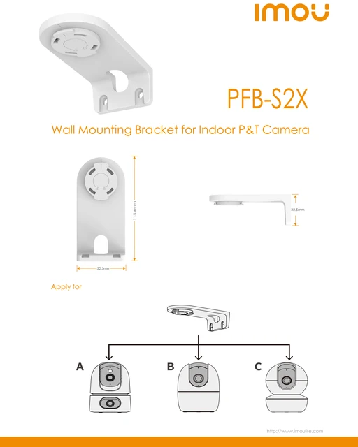 Staffa Montaggio Per Telecamere Imou Ranger - Compatibile Con Ranger 2, 2C, RC E Dual, Per Interni - Foto 6