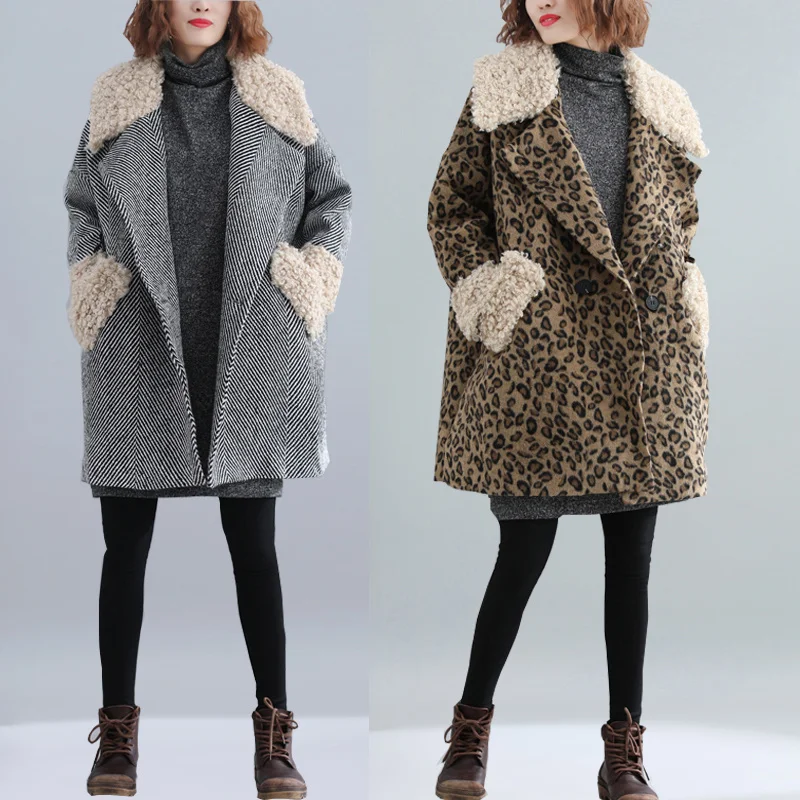 casacos soltos, longos e grossos, Casacos quentes, Moda de luxo, Inverno, 2023