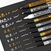 Permanent Metallic Marker Pens White Silver Gold Paint Pen Marker for Paper Glass Fabric CD Tire DIY Marking Japanese Stationery 1