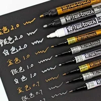 Permanent Metallic Marker Pens White Silver Gold Paint Pen Marker for Paper Glass Fabric CD Tire DIY Marking Japanese Stationery 1