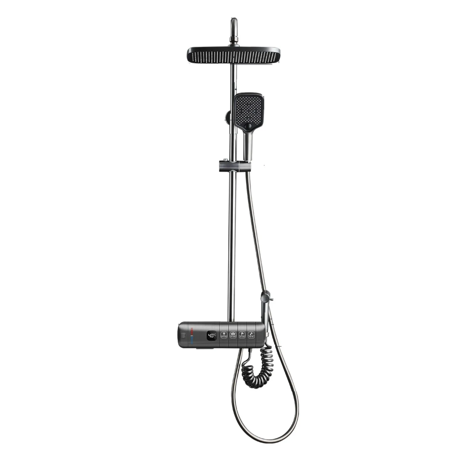 Bakicth Digital Showers Set Thermostatic Faucet Wall Mounted Luxury Shower System Hot and Cold Mixer Bathroom Spa Rain Shower