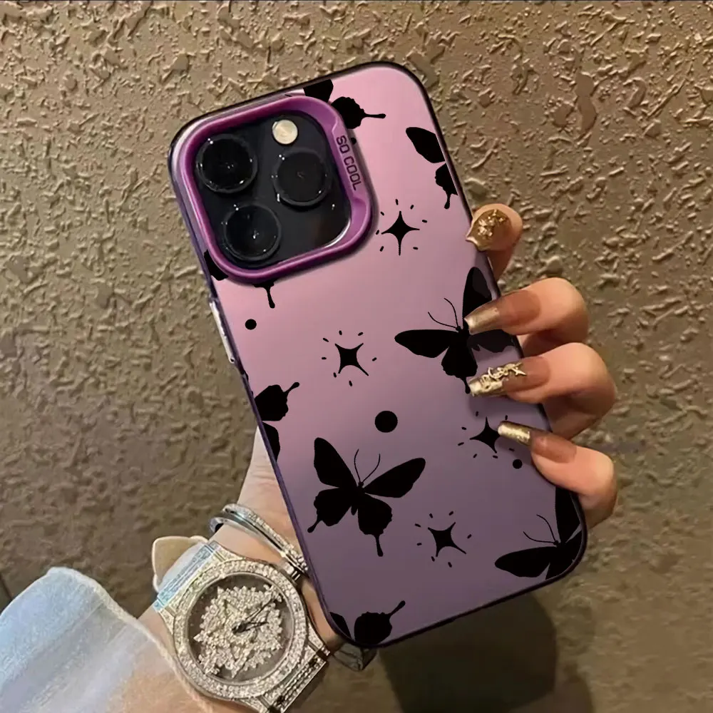 Butterfly Printed Silver IMD Phone Case Cover