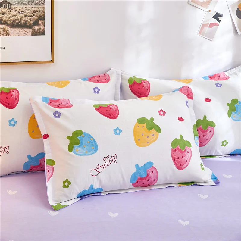 100% Pure Cotton 48cm * 74cm Grid Pillowcase, Landscape Cotton Pillowcase,Beauty Printed Pillowcase Bedroom Cover 2