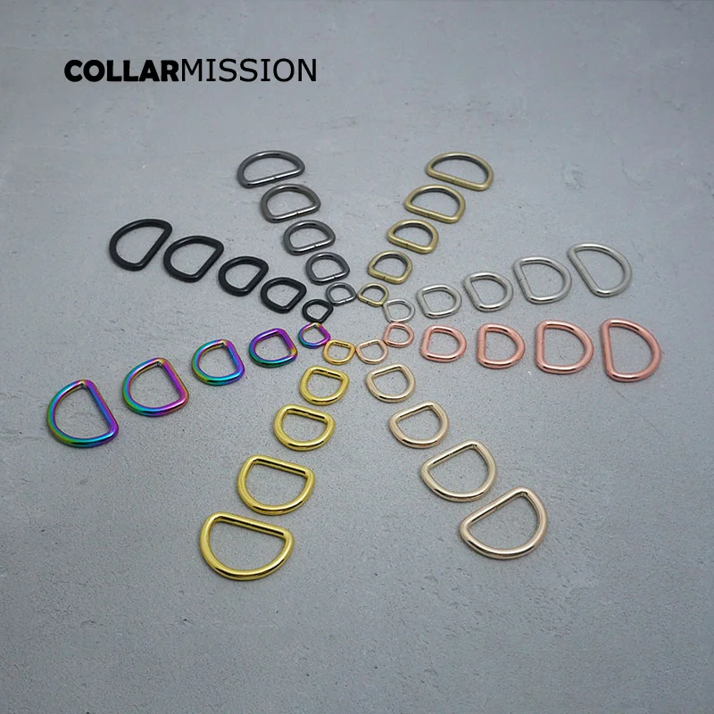 1PC 15mm 비 용접 니켈 도금 금속 D-링 하드웨어 DIY 의류 수하물 배낭 칼라 스트랩 액세서리에 대 한 8 가지 색상