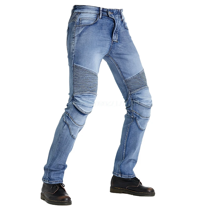 남성 여성 오토바이 청바지 보호 패드가 있는 내마모성 모토크로스 바지 오토바이 바지 컬렉션 클래식 데님