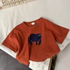 1-6 Age Children's Clothes Solid Color Printed Animal Kids Tees Tops Short-sleeved Summer Clothing Loose Fashion Girls T Shirts 6