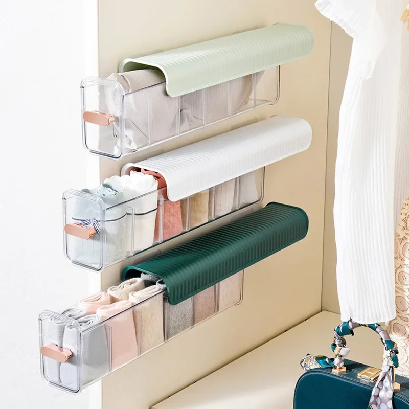

Трусики ящики для хранения нижнего белья прозрачные настенные подвесные ящики для спальни шкафа приправа три в одном органайзер для хранения
