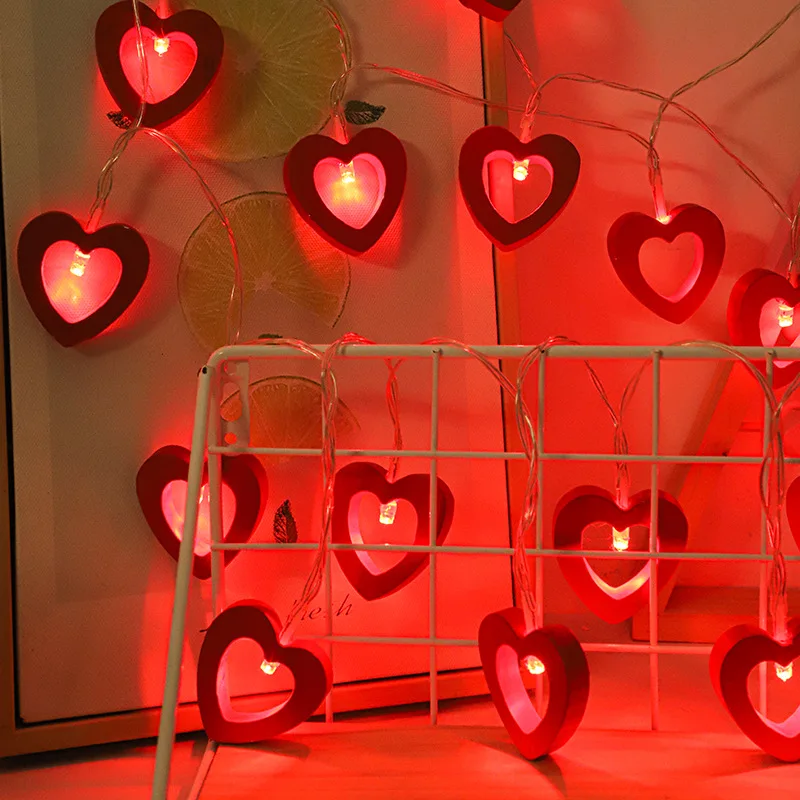 LED Love Heart String Lights for Xmas Garland Party Christmas Holiday Pink Girl Romantic Fairy Lights Wedding Decoration