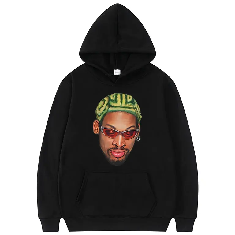 

The Worm Dennis Rodman Big Head Graphic Hoodie Vintage Oversized Basketball Boys Streetwear Male Hip Hop Fashion Street Hoodies