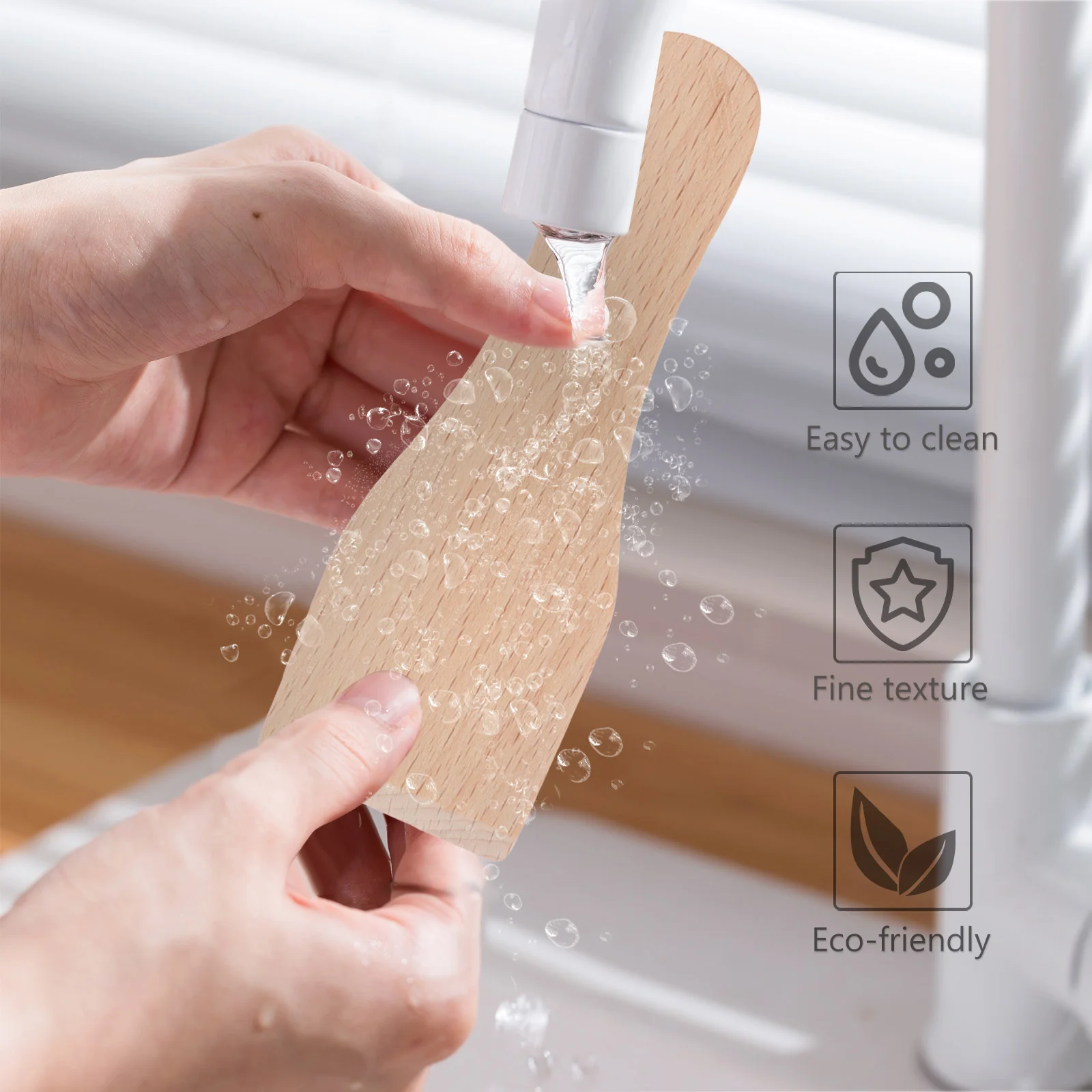 6 Pcs Small Wooden Spatula Set Multi Purpose Heat Resistant Butter Cream Scraper Practical Baking
