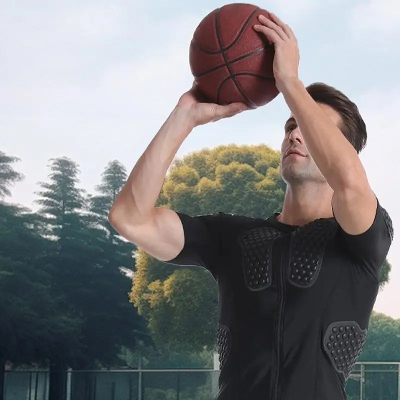 

Мягкая рубашка для футбола протекторы в рубчик защитные накладки для груди протектор рубашка на молнии дышащий дизайн для мужчин футбол баскетбол