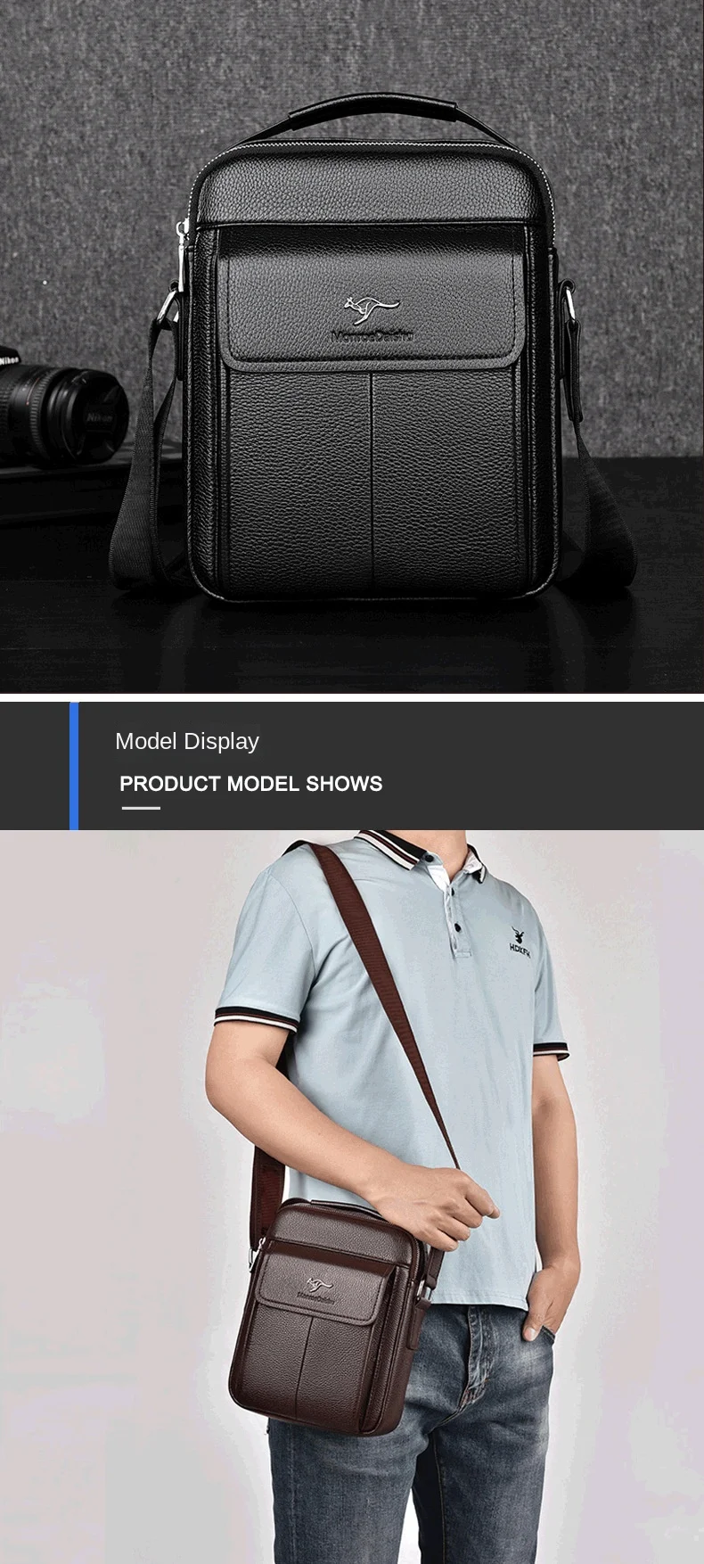 New Men's Bag Retro Shoulder Bag for Husband Fashion Handbag Leisure Crossbody Bags Luxury Designer Bag Father's Day Gift