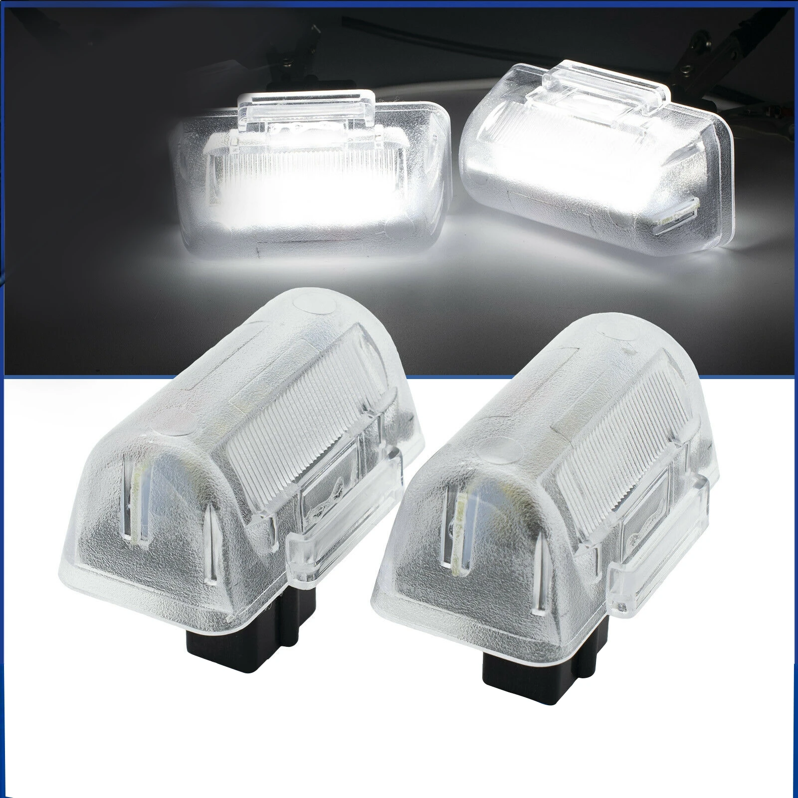 

2Pcs For Ford Transit MK6 MK7 1985-2013 For Ford Transit Connect 2002-2013 OEM#4388111 LED License Number Plate Light