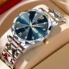 Men Watch Water Diamond Luxury Night Glow Double Calendar Quartz Movement 41mm Blue Gold Stainless Steel Fashion Business Watch 2