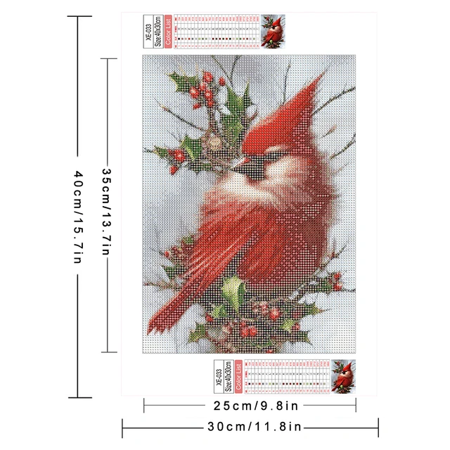 4pcs/Set Cardinal - Full Round - Diamond Painting (30*30cm)