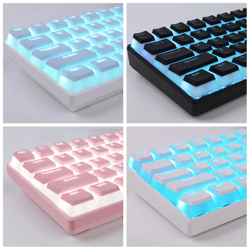 최신 129키 푸딩 키캡 OEM ABS 세트 키캡 인체공학적 귀여운 키캡 백라이트 MX 프로파일 기계식 키보드 키캡 세트