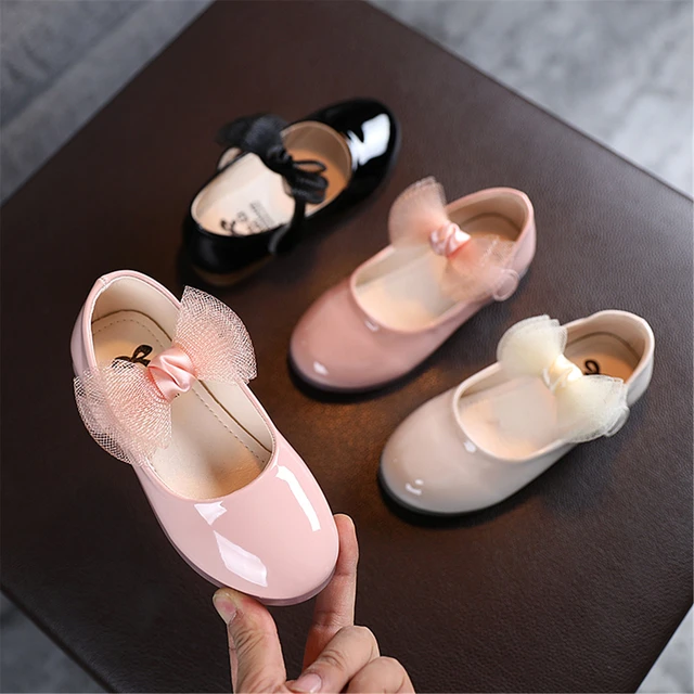 Ballerines de princesse en cuir PU avec nœud papillon pour fille, chaussures  d'été pour enfants de 1 à 6 ans - AliExpress