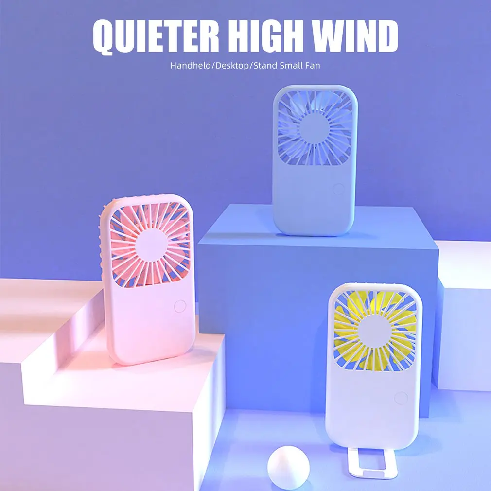 Fan Wind Power USB Rechargeable Handheld Mini Portable Electric Fan Ultra-quiet Desktop Cooling Fans With Mobile Phone Bracket