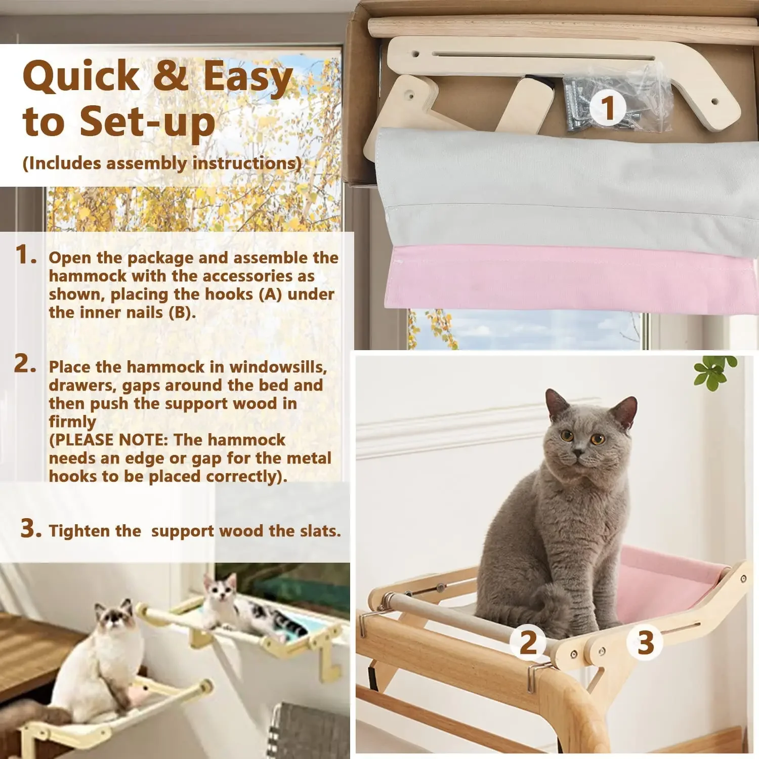

Air Nest House Load-bearing Window Sunshine Seat Climbing Frame Hammock Bed Accessories cat Hanging pet