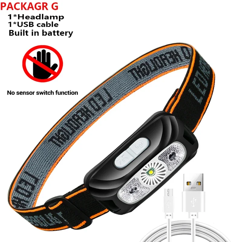 ミニ充電式センサーヘッドランプ強力な釣りキャンプ USB ヘッド懐中電灯 COB LED ヘッドライトトーチヘッドライトフロントランタン