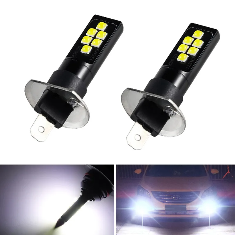 H1 Fog Lamp Bulbs DEL LED Car Headlight 4800LM Auto Front Driving Running Light 12V 24V 40W 3000K 6000K 2pcs led lights,led bulbs,led headlights,led car lights,led car headlights,car headlamps,hid headlight bulbs
