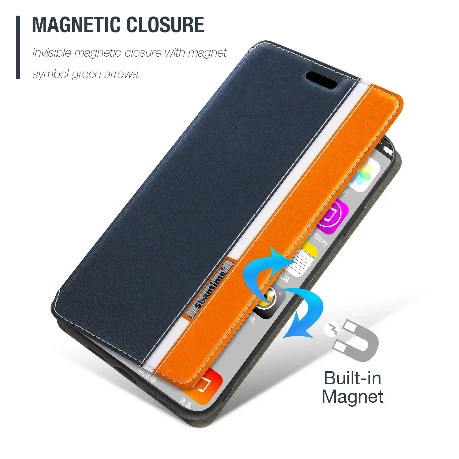 Étui Portefeuille En Cuir Pour Crosscall Stellar-X5 - Avec Portes-cartes, Protection RFID, Fermeture Magnétique Et Pied Intégré