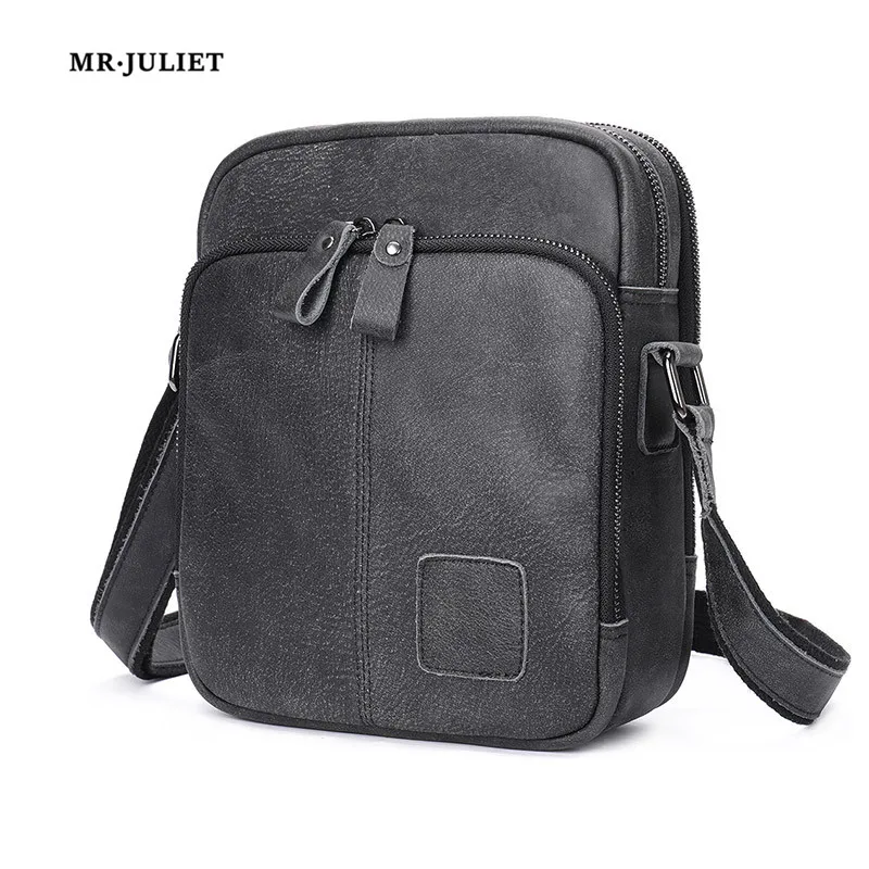 

Мужская кожаная сумка через плечо MR.JULIET, винтажная матовая кожаная сумка на одно плечо, многофункциональная вместительная сумка через плечо