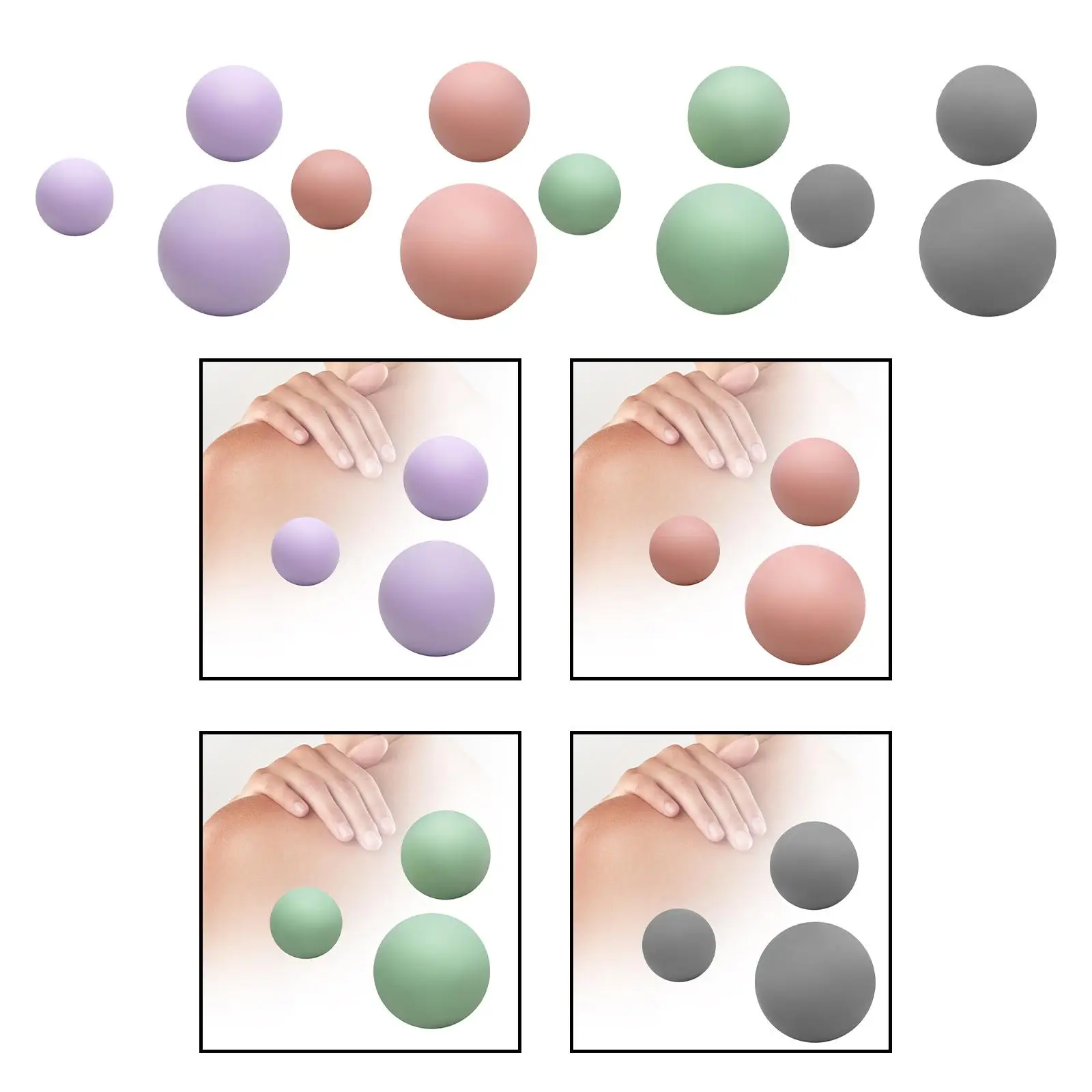 3 Pieces Massage Balls,Myofascial Balls,Foot Massager,Portable Back Massage,Deep Tissue Massage Balls,Yoga Balls for Exercise