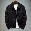 men's denim jacket White and Black Track Jacket Fashionable street lapel denim jacket for men 2023 spring and autumn new style 3
